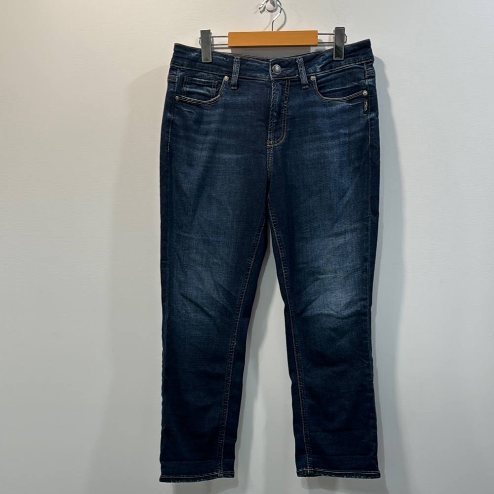 Silver Jeans Suki Capri Medium Wash Blue